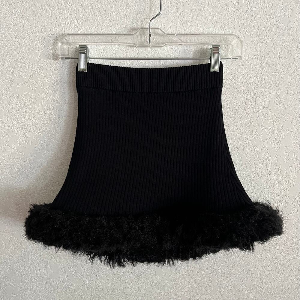 Show Me Your MuMu Black Faux Fur Fran Mini Skirt